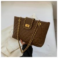 Women's Large All Seasons Pu Leather Solid Color Fashion Square Zipper Tote Bag sku image 3