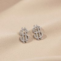 1 Set 1 Pair Fashion Leaf Star Snowflake Alloy Pearl Plating Inlay Zircon Women's Drop Earrings sku image 11