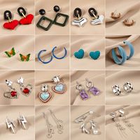1 Set 1 Pair Fashion Leaf Star Snowflake Alloy Pearl Plating Inlay Zircon Women's Drop Earrings main image 1