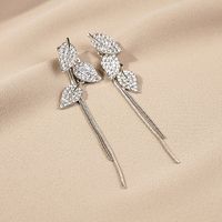 1 Set 1 Pair Fashion Leaf Star Snowflake Alloy Pearl Plating Inlay Zircon Women's Drop Earrings sku image 21