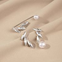 1 Set 1 Pair Fashion Leaf Star Snowflake Alloy Pearl Plating Inlay Zircon Women's Drop Earrings sku image 16