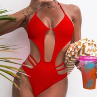 Women's Sexy Solid Color Backless One Piece main image 6