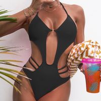 Women's Sexy Solid Color Backless One Piece main image 2
