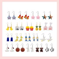 1 Pair Fashion Animal Pineapple French Fries Alloy Resin Plating Women's Drop Earrings main image 1