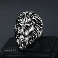 1 Piece Hip-hop Lion Titanium Steel Men's Rings sku image 9