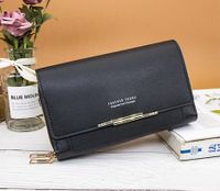 Women's All Seasons Pu Leather Solid Color Fashion Square Magnetic Buckle Phone Wallet sku image 1
