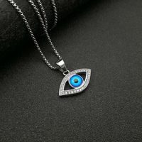 1 Piece Hip-hop Devil's Eye Titanium Steel Inlay Rhinestones Unisex Pendant Necklace main image 5