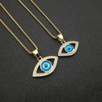 1 Piece Hip-hop Devil's Eye Titanium Steel Inlay Rhinestones Unisex Pendant Necklace main image 6