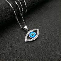 1 Piece Hip-hop Devil's Eye Titanium Steel Inlay Rhinestones Unisex Pendant Necklace sku image 4