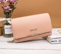 Women's All Seasons Pu Leather Solid Color Fashion Square Magnetic Buckle Phone Wallet sku image 3