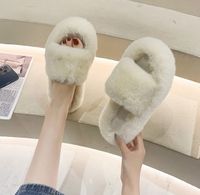 Women's Basic Solid Color Round Toe Plush Slippers sku image 7