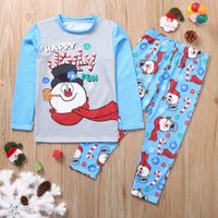 Casual Cartoon Snowman Cotton Family Matching Outfits main image 2