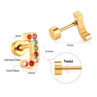 Fashion Letter Stainless Steel Inlay Zircon Ear Studs 1 Pair sku image 36