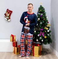 Süß Weihnachtsmann Polyester Hosen-sets Gerade Hosen Familie Passenden Outfits sku image 20