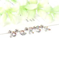 Fashion Letter Stainless Steel Inlay Zircon Ear Studs 1 Pair sku image 16