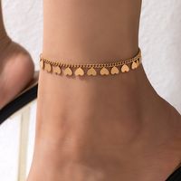 1 Piece Fashion Heart Shape Alloy Chain Women's Anklet main image 5