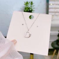 Simple Style Letter Sterling Silver Inlay Zircon Pendant Necklace main image 4