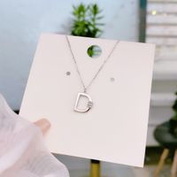 Style Simple Lettre Argent Sterling Incruster Zircon Pendentif main image 4