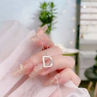 Simple Style Letter Sterling Silver Inlay Zircon Pendant Necklace main image 1