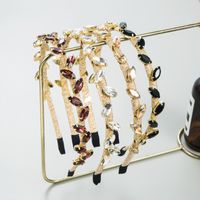 Shiny Leaves Alloy Inlay Rhinestones Hair Band main image 8