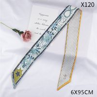 Women's Ethnic Style Star Flower Satin Printing Silk Scarves sku image 3