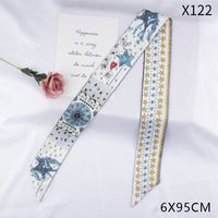Women's Ethnic Style Star Flower Satin Printing Silk Scarves sku image 4