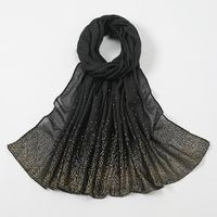 Women's Fashion Solid Color Voile Polyester Printing Cotton Linen Scarves sku image 1