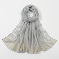 Women's Fashion Solid Color Voile Polyester Printing Cotton Linen Scarves sku image 4