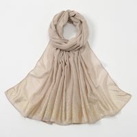 Women's Fashion Solid Color Voile Polyester Printing Cotton Linen Scarves sku image 5