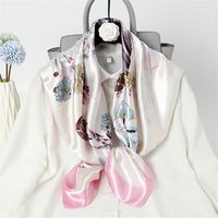 Women's Elegant Flower Polyester Printing Silk Scarves main image 5