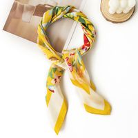Women's Fashion Flower Polyester Printing Silk Scarves main image 4