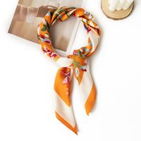 Women's Fashion Flower Polyester Printing Silk Scarves main image 3