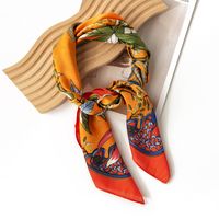 Women's French Style Leaves Polyester Printing Silk Scarves main image 2