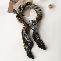 Women's Fashion Leaves Polyester Printing Silk Scarves sku image 1