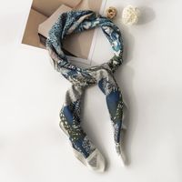 Women's Fashion Leaves Polyester Printing Silk Scarves sku image 2