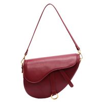 Women's Medium Summer Pu Leather Fashion Saddle Bag sku image 8