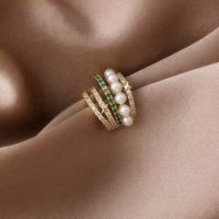 1 Piece Fashion C Shape Plating Inlay Copper Pearl Zircon Ear Clips main image 4