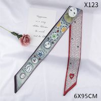 Women's Ethnic Style Star Flower Satin Printing Silk Scarves sku image 5