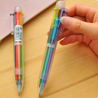 P-0115 Plastic Press Oil Pen Wholesale Gift Pen 6 Color Ballpoint Pen Office Pen main image 5