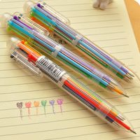 P-0115 Plastic Press Oil Pen Wholesale Gift Pen 6 Color Ballpoint Pen Office Pen sku image 1