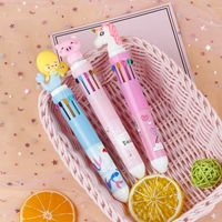 Nouveau Stylo À Bille 10 Couleurs En Silicone De Dessin Animé Créatif De Style Fille Mignon Presse Stylo À Bille Dix Couleurs Étudiant Stylo Multicolore main image 3