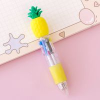 Korean Cute Cartoon Cute Object Head Four-color Mini Color Ballpoint Pen Student Stationery Gifts Wholesale Prizes sku image 2