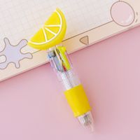 Korean Cute Cartoon Cute Object Head Four-color Mini Color Ballpoint Pen Student Stationery Gifts Wholesale Prizes sku image 3