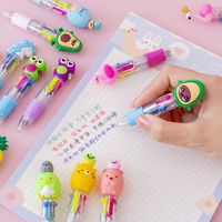 Korean Cute Cartoon Cute Object Head Four-color Mini Color Ballpoint Pen Student Stationery Gifts Wholesale Prizes main image 6