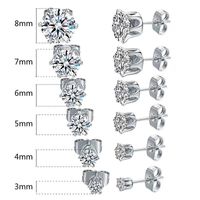 1 Pair Simple Style Crown Metal Titanium Steel Artificial Gemstones Ear Studs main image 1