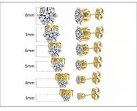 1 Par Estilo Simple Corona Metal Acero Titanio Piedras Preciosas Artificiales Pendientes sku image 19