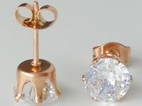 1 Pair Simple Style Crown Metal Titanium Steel Artificial Gemstones Ear Studs sku image 11