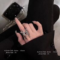 Fashion Solid Color Alloy Hollow Out Inlay Zircon Women's Open Ring 1 Piece sku image 8