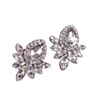 1 Pair Fashion Leaf Water Droplets Alloy Plating Inlay Artificial Diamond Women's Ear Studs main image 5