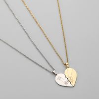 1 Set Simple Style Heart Shape Stainless Steel Titanium Steel Plating Pendant Necklace main image 5